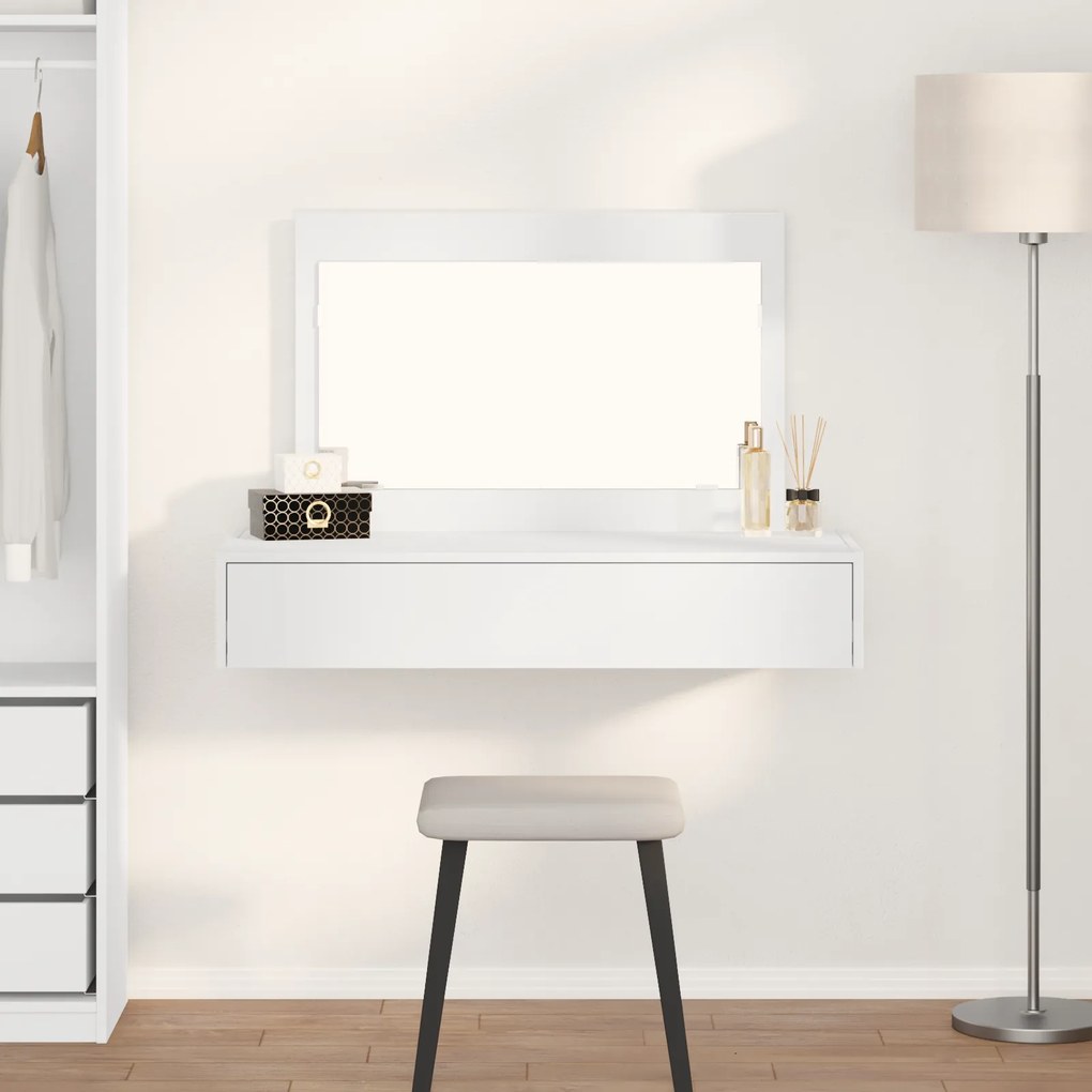 vidaXL Κρεμαστό Τραπέζι Μακιγιάζ Λευκό 100x40x70 εκ