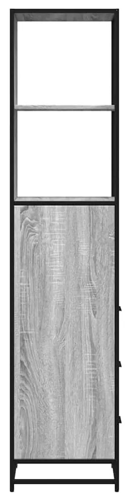 vidaXL Ντουλάπι μπάνιου Γκρι Sonoma 35x37,5x166 cm