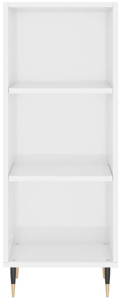 vidaXL Ντουλάπι Γυαλ. Λευκό 34,5 x 34 x 180 εκ. από Επεξεργασμένο Ξύλο