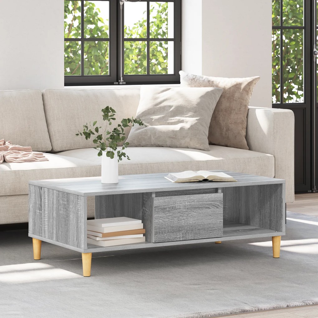 vidaXL με αποθήκευση με πόρτα Γκρι sonoma 103.5 x 60 x 35 εκ Επεξεργασμένο ξύλο