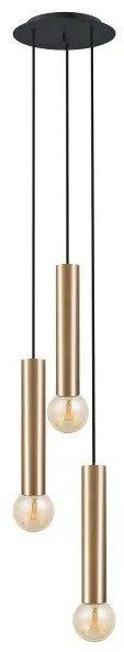 Κρεμαστό Φωτιστικό Οροφής 3xE27 10W IP20 Baton Nowodvorski-7855-Μαύρο-Χρυσό 7855