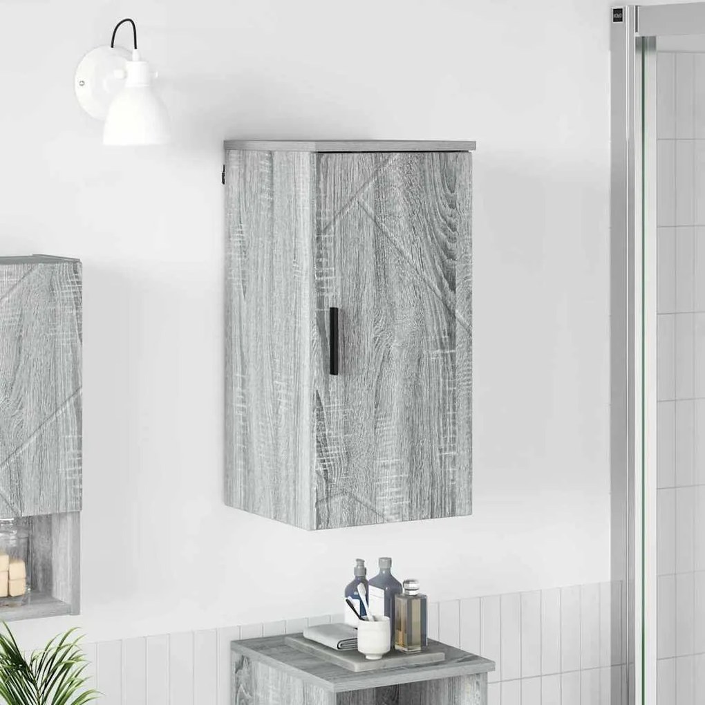 vidaXL Ντουλάπι Μπάνιου με αποθήκευση Γκρι sonoma 30 x 31,5 x 61 εκ
