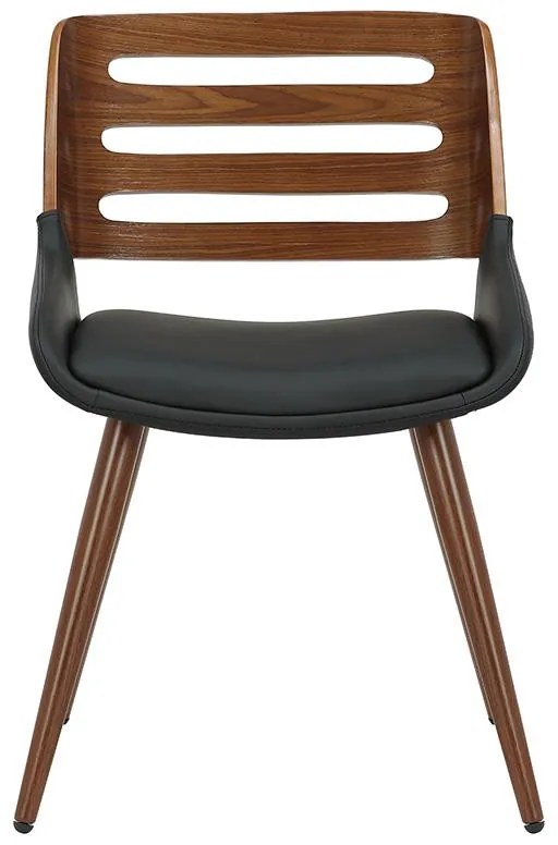 Καρέκλα Brody pu μαύρο-πόδι καρυδί 51x55x76 εκ.