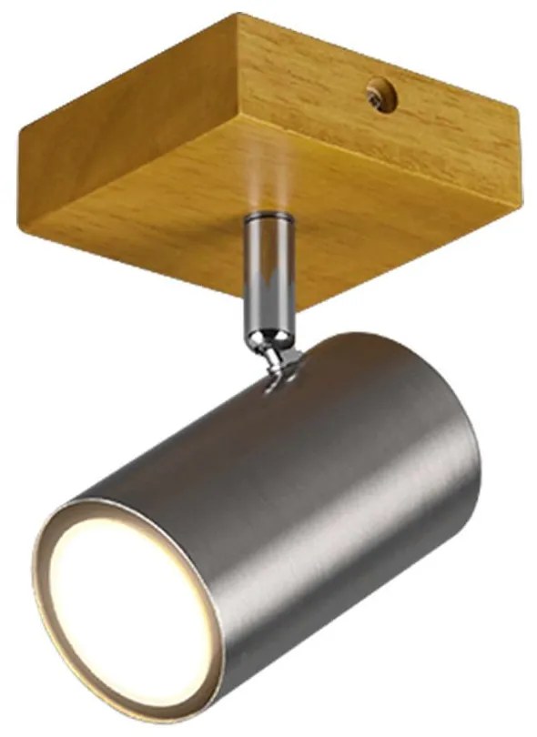 Φωτιστικό Τοίχου - Απλίκα Marley 812400107 1xGU10 15W 12x9cm Nickel Mat Trio Lighting Metal,Wood