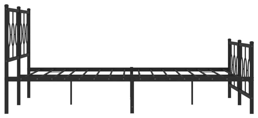 vidaXL Πλαίσιο Κρεβατιού με Κεφαλάρι&Ποδαρικό Μαύρο 200x200εκ. Μέταλλο