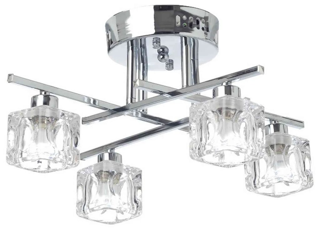 Φωτιστικό Οροφής Crystal AD00714 Clear Metal, Glass