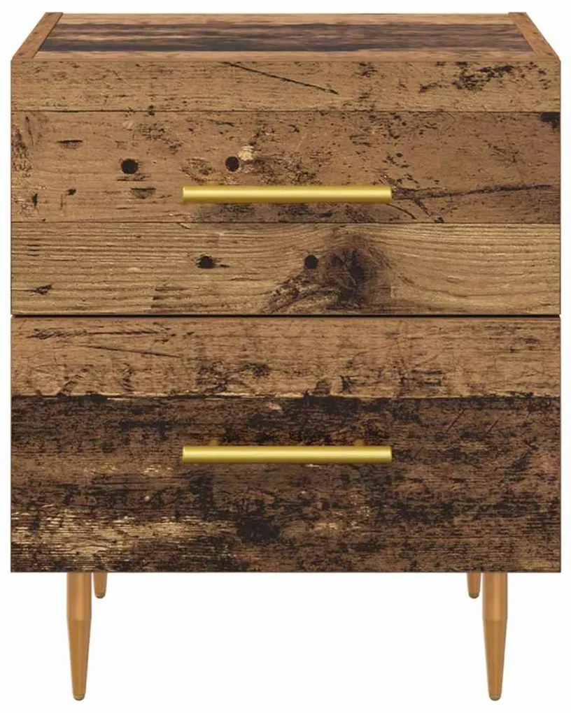 vidaXL Κομοδίνο 2 pcs Παλιό Ξύλο 40 x 35 x 47,5 εκ Επεξεργασμένο ξύλο