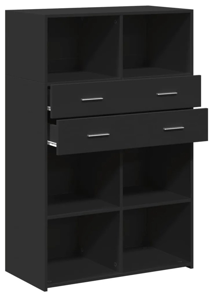 vidaXL Ντουλάπι Μαύρο 80x42,5x124 εκ. από Επεξεργασμένο Ξύλο