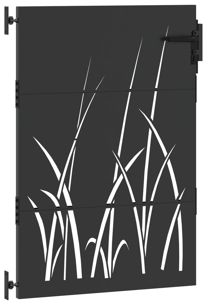 vidaXL Πύλη Κήπου Μαύρο 105 x 125 cm Ατσάλι με Επικάλυψη Πούδρας
