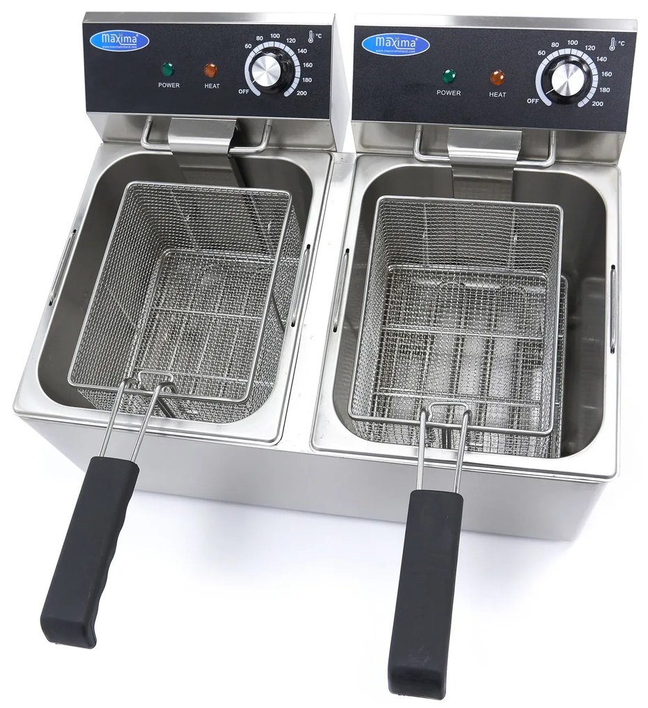 Deep Fryer - 2 x 8L - 2 Baskets - up to 2,8kg of Fries