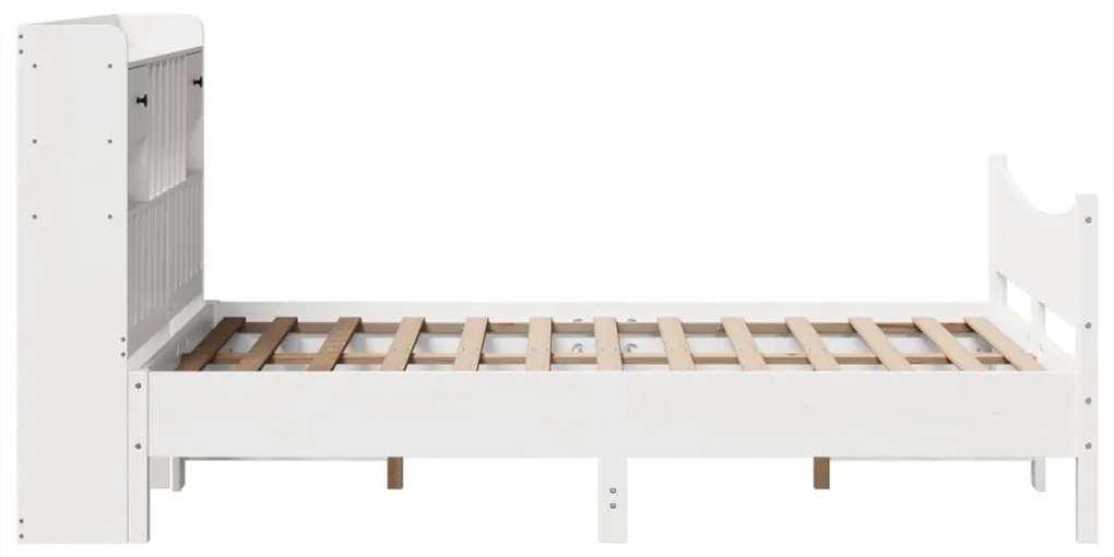 vidaXL Σκελετός Κρεβ. Χωρίς Στρώμα Λευκό 135x190 εκ Μασίφ Πεύκο