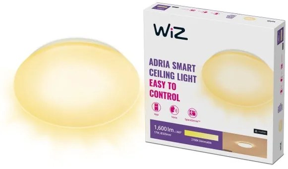 Έξυπνο Φωτιστικό Οροφής Πλαφονιέρα LED 17W Λευκό 2700Κ Dimmable Adria 929002685322 Wiz-929002685322-Λευκό 929002685322