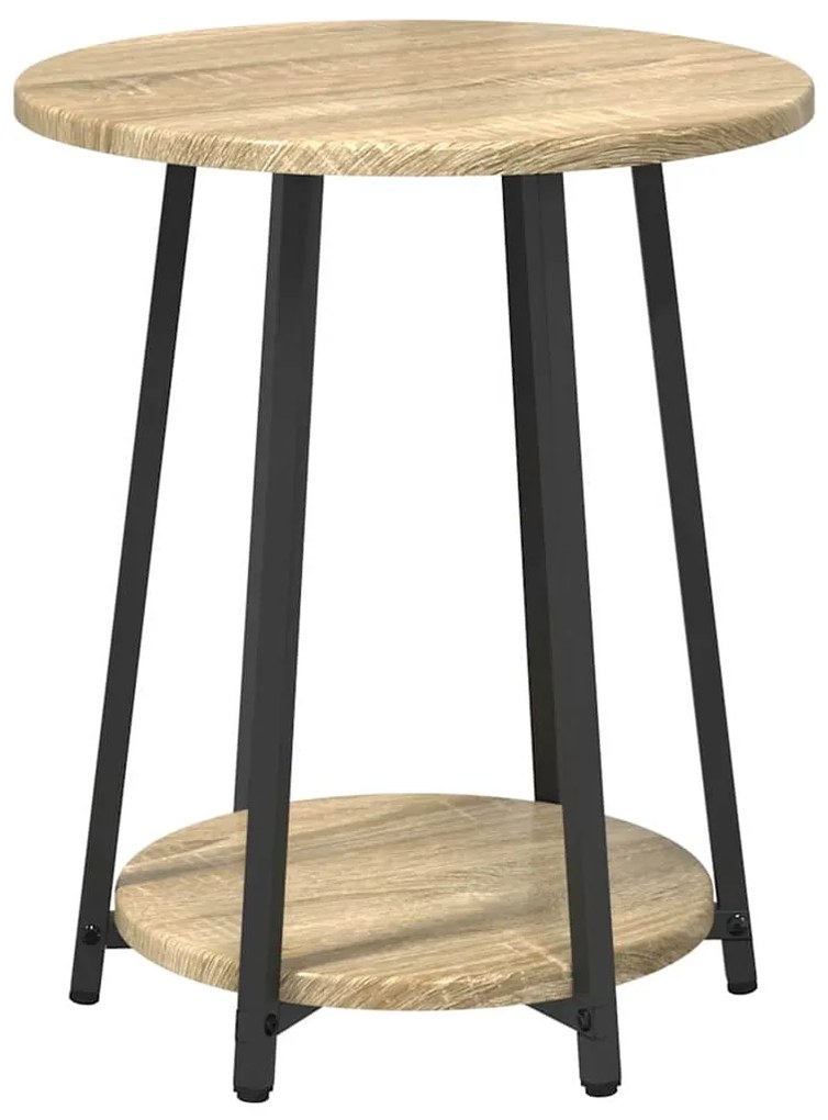 vidaXL Σετ βοηθητικά τραπεζάκια με ράφι 2 pcs Σονομα δρυς και Μαύρο