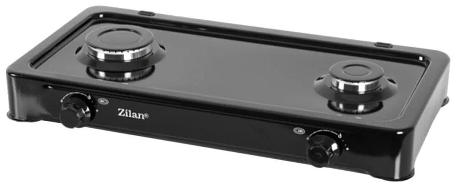 Εστία Υγραερίου Zilan Διπλή Μαύρη ZLN0025-BLK