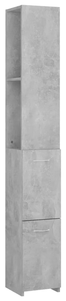 vidaXL Ντουλάπι Μπάνιου Γκρι Σκυροδέματος 25x26,5x170 εκ. Επεξ. Ξύλο