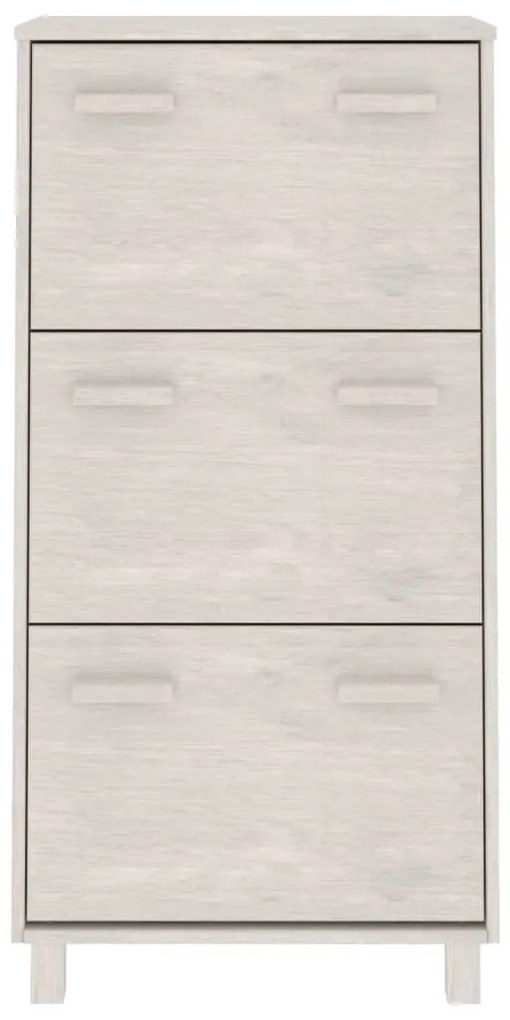 vidaXL Παπουτσοθήκη HAMAR Λευκή 59,5x35x117 εκ. από Μασίφ Ξύλο Πεύκου
