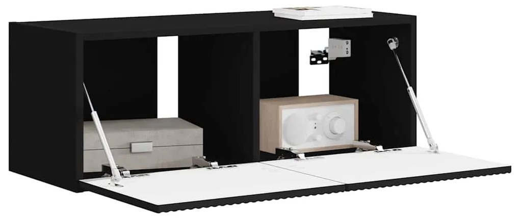 vidaXL Ντουλάπι Τηλεόρασης Τοίχου Επιτοίχιο Μαύρο 60 x 31 x 29.5 εκ