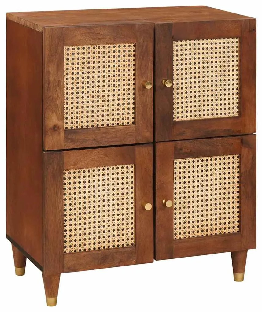 Πλαϊνό γραφείο Καφέ 60 x 33,5 x 75 εκ. Στερεό ξύλο μάνγκο