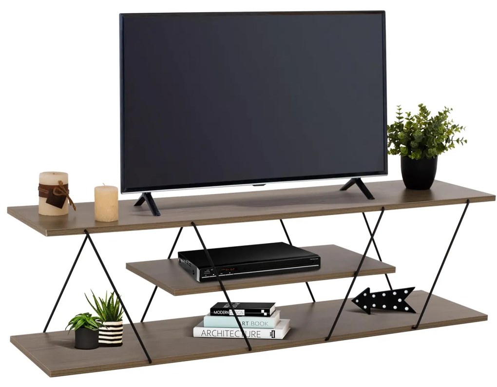 Έπιπλο τηλεόρασης TARS Μελαμίνη σε Olive Grey 120x32x33Υεκ. 120x32x33 εκ.