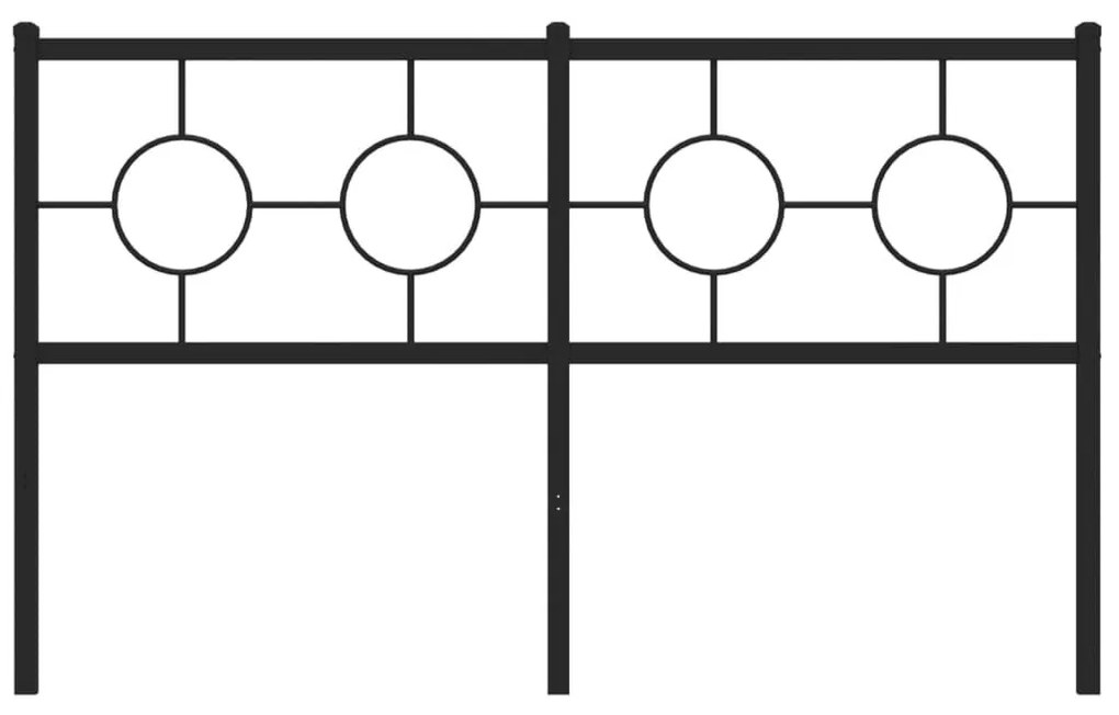 Κεφαλάρι Μαύρο 135 εκ. Μεταλλικό - Μαύρο