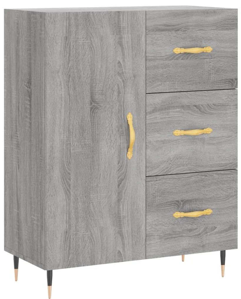 vidaXL Ντουλάπι Γκρι Sonoma 69,5 x 34 x 180 εκ. Επεξεργασμένο Ξύλο