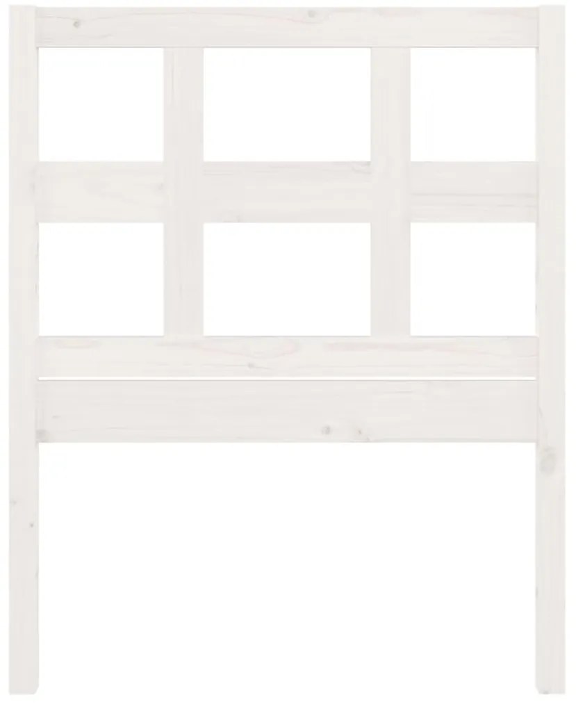 vidaXL Κεφαλάρι Κρεβατιού Λευκό 80,5 x 4 x 100 εκ. Μασίφ Ξύλο Πεύκου