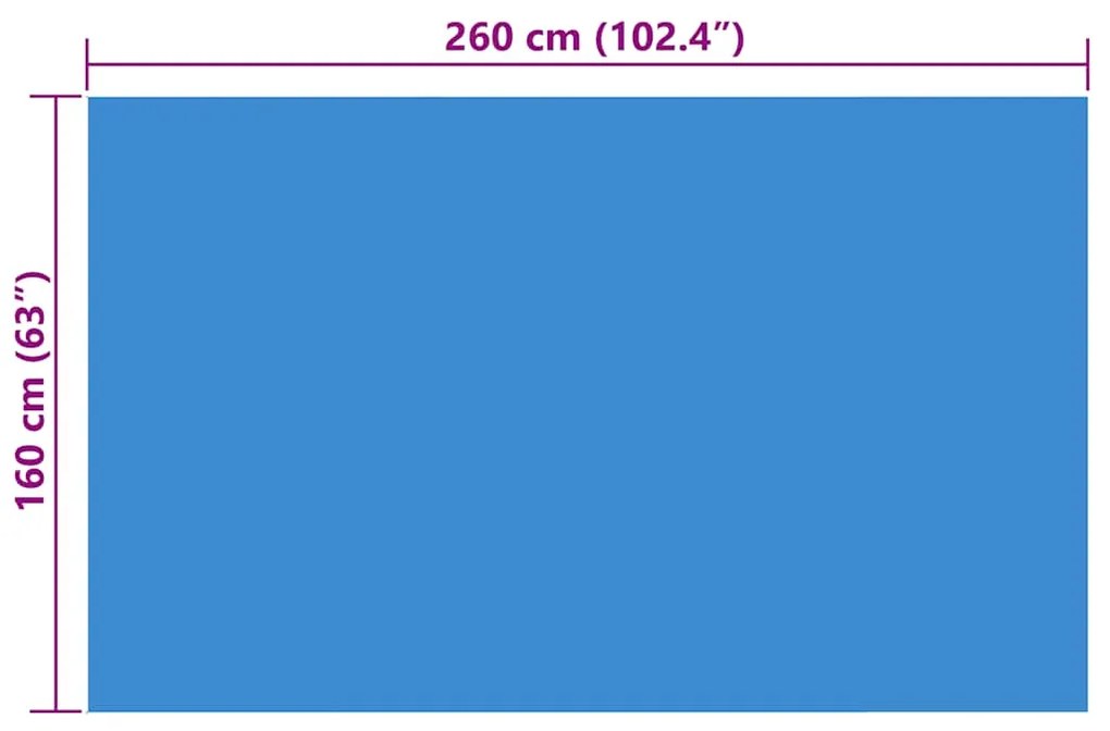 vidaXL Κάλυμμα Πισίνας Ορθογώνιο Μπλε 260 x 160 εκ. από Πολυαιθυλένιο