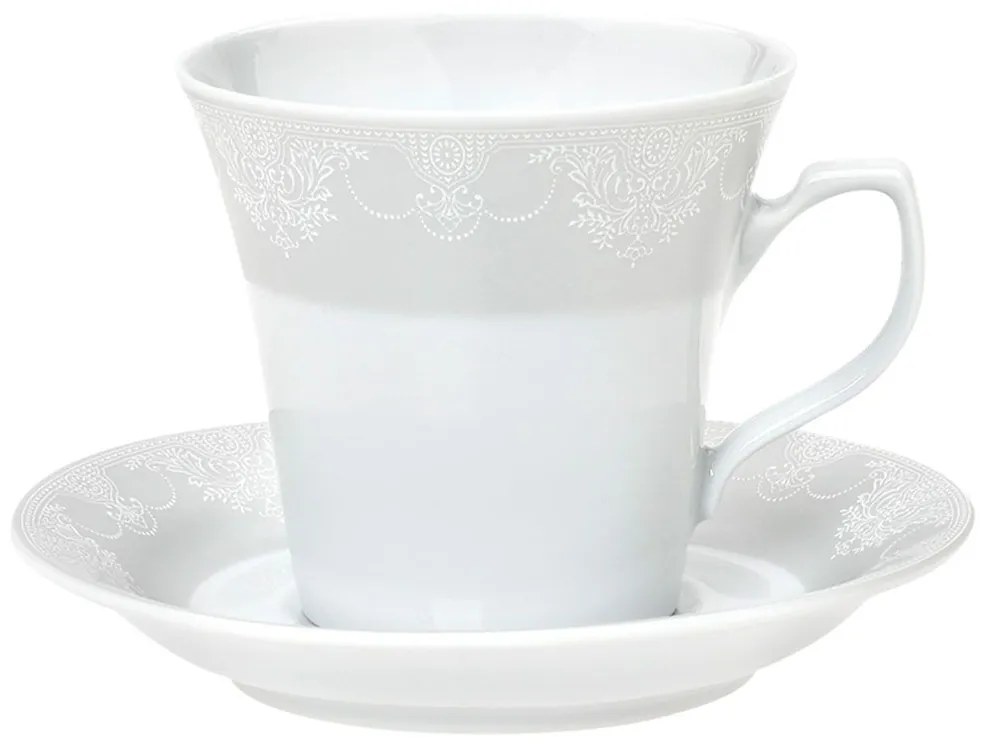 Φλυτζάνι Τσαγιού Με Πιατάκι Deco Classico 24.480.16 250ml White-Beige Cryspo Trio Porcelain