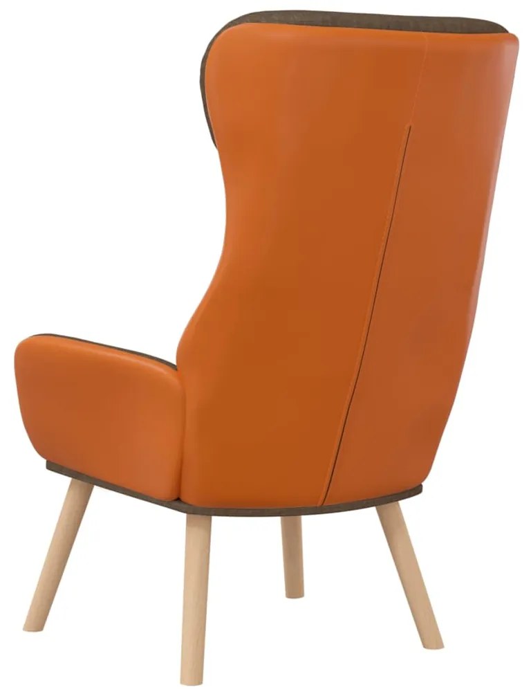 vidaXL Πολυθρόνα Relax Καφέ από Ύφασμα και PVC