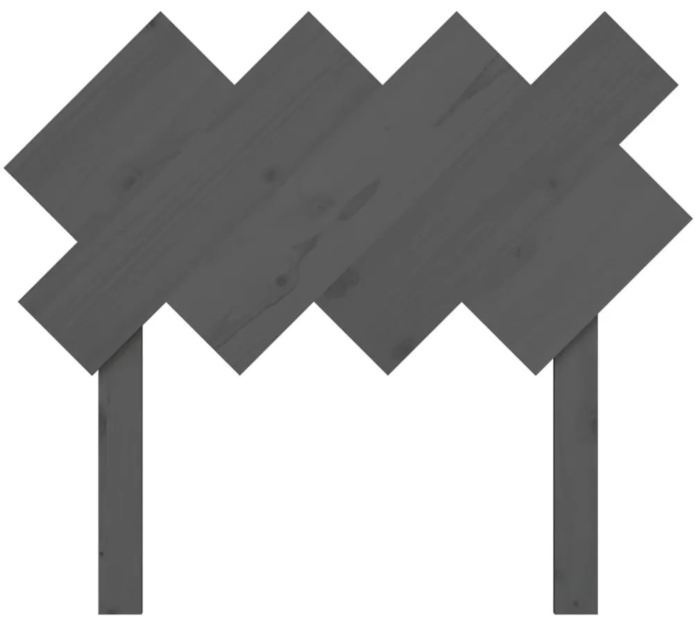 vidaXL Κεφαλάρι Κρεβατιού Γκρι 92x3x81 εκ. από Μασίφ Ξύλο Πεύκου