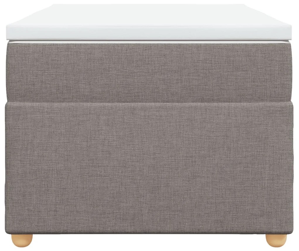 Κρεβάτι Boxspring με Στρώμα Taupe 90x200 εκ. Υφασμάτινο - Μπεζ-Γκρι