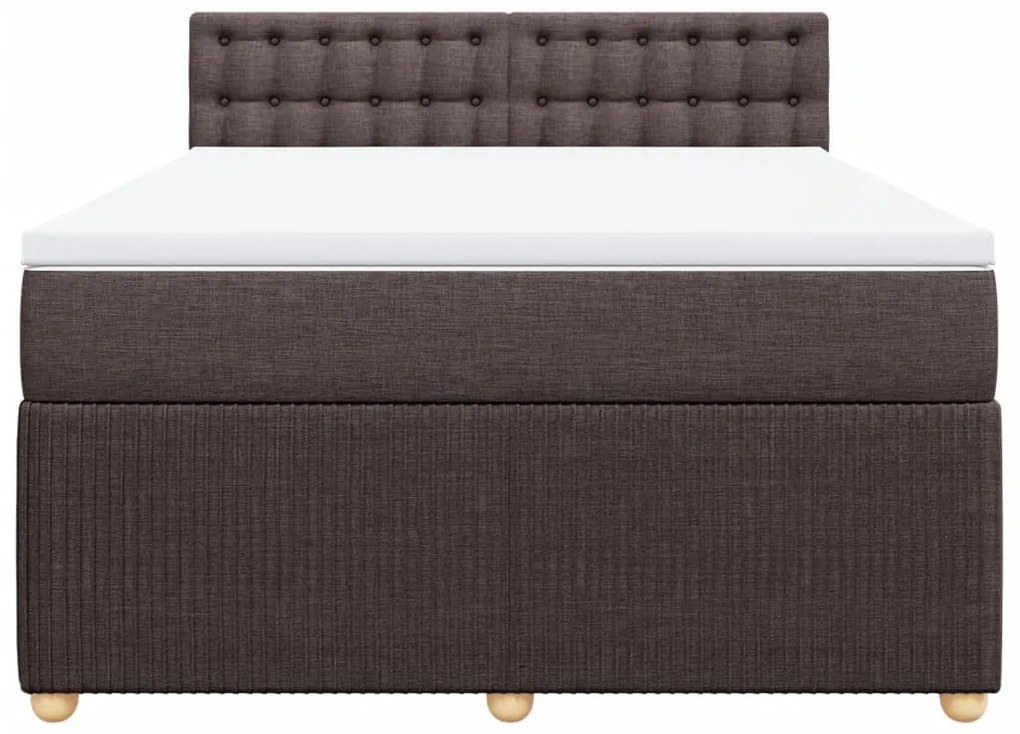 ΚΡΕΒΑΤΙ BOXSPRING ΜΕ ΣΤΡΩΜΑ ΣΚΟΥΡΟ ΚΑΦΕ 160X200 ΕΚ ΥΦΑΣΜΑΤΙΝΟ 3289824