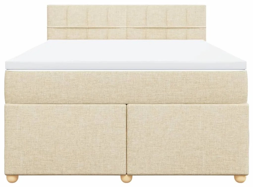 ΚΡΕΒΑΤΙ BOXSPRING ΜΕ ΣΤΡΩΜΑ ΚΡΕΜ 140X200 ΕΚ. ΥΦΑΣΜΑΤΙΝΟ 3289008