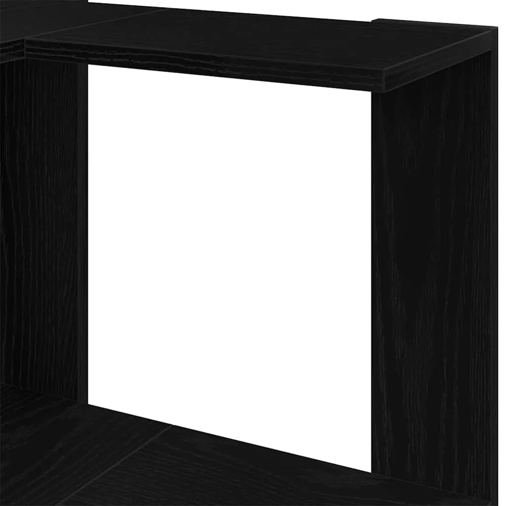 vidaXL Γωνιακή Βιβλιοθήκη Μαύρη δρυς 50 x 50 x 179 εκ.