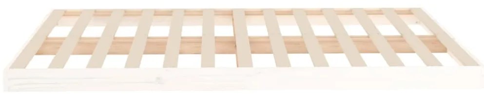 vidaXL Πλαίσιο Κρεβατιού άσπρο 140 x 190 εκ. από Μασίφ Ξύλο Πεύκου