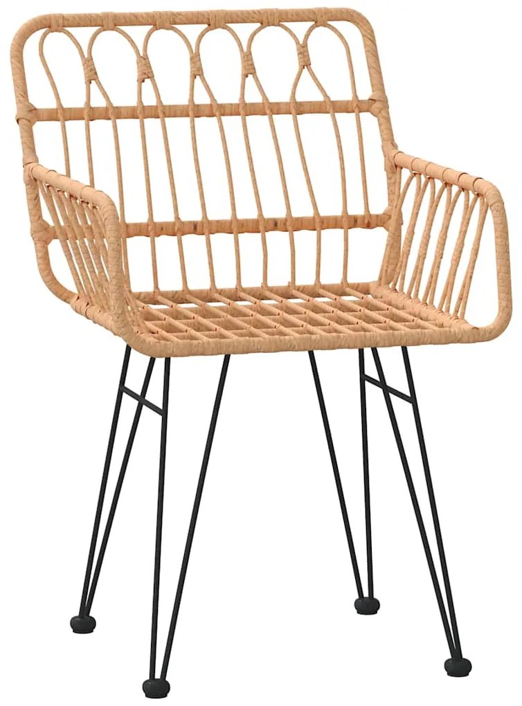 vidaXL Σέτ φαγητού για κήπο 5 pcs Καφέ Πολυ ράταν