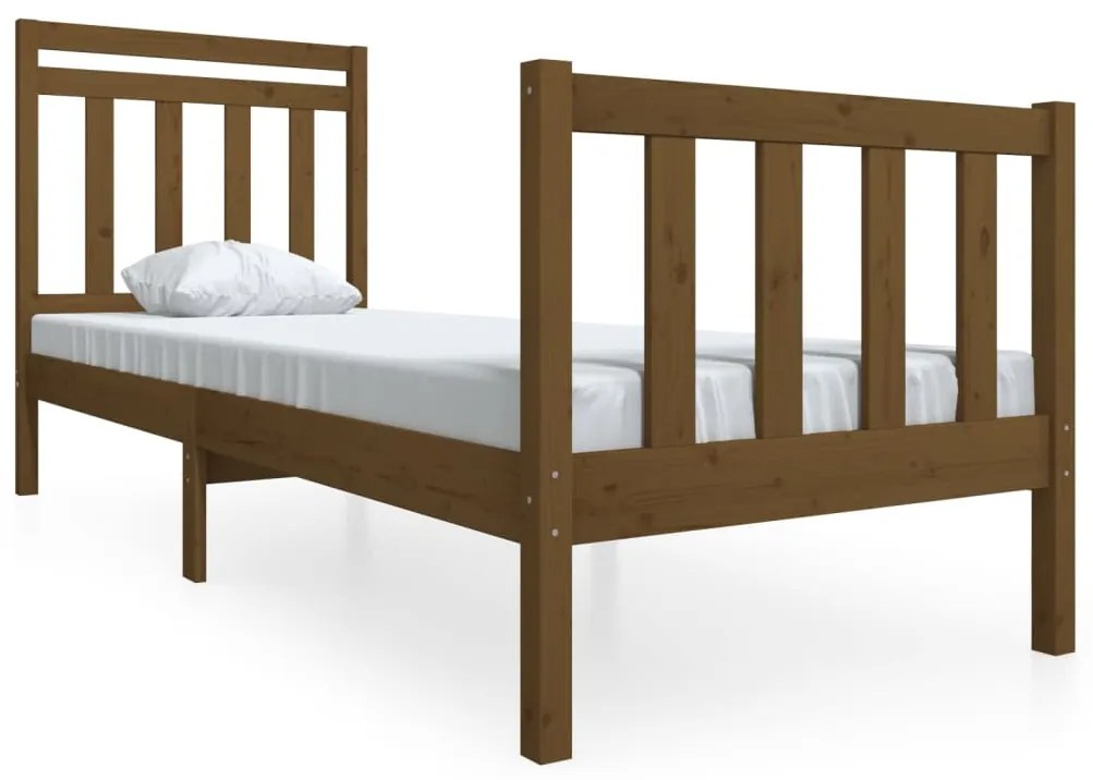 vidaXL Πλαίσιο Κρεβατιού Μελί 75x190 εκ. Ξύλο Πεύκου Small Single