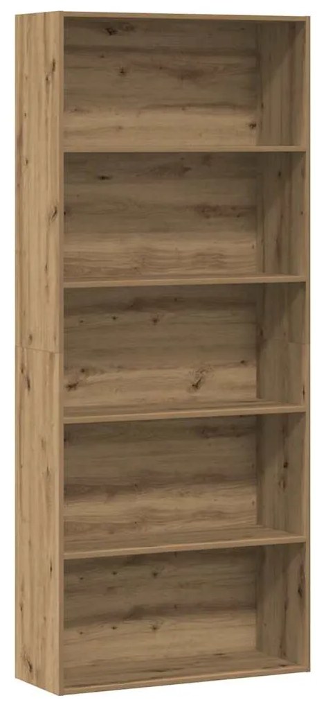 vidaXL Βιβλιοθήκη Αρτισιανή Δρυς 80x30x189 εκ. από Επεξ. Ξύλο