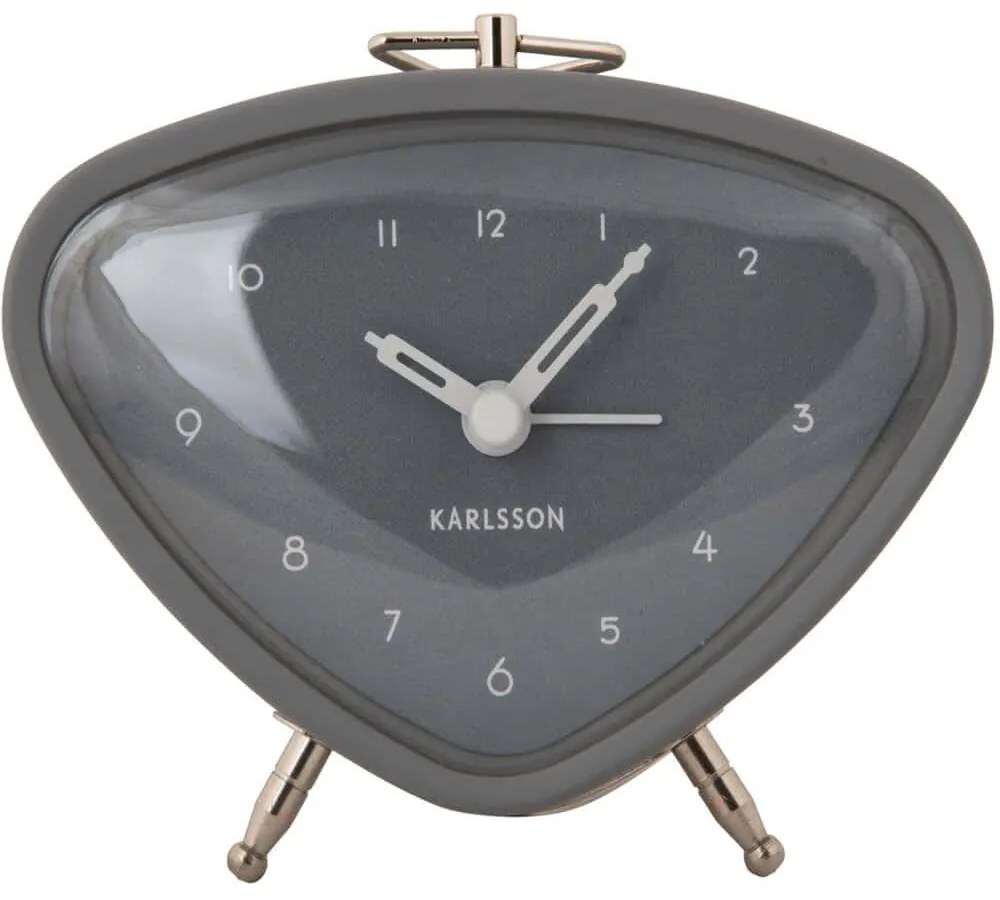 Ρολόι Επιτραπέζιο - Ξυπνητήρι Triangle KA5946GY 11,4x4,8x9,3cm Mouse Grey Karlsson Metal