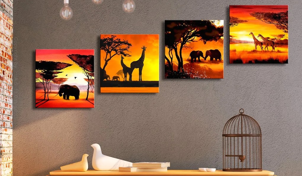 Πίνακας - African Animals (4 Parts) 60x60