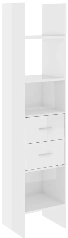vidaXL Βιβλιοθήκη Γυαλιστερό Λευκό 40 x 35 x 180 εκ. από Επεξ. Ξύλο