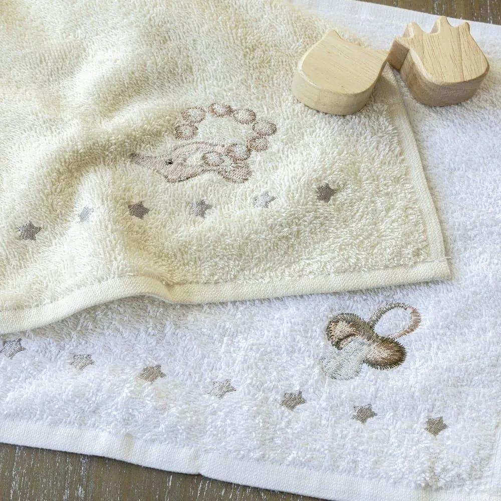 Πετσέτες Βρεφικές Welcome Baby (Σετ 2τμχ) White-Ecru Nima Σετ Πετσέτες 30x30cm 100% Βαμβάκι