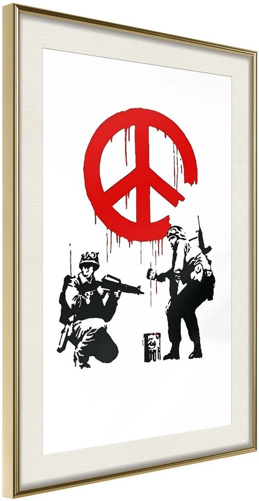 Αφίσα - Banksy: CND Soldiers I - 20x30 - Χρυσό - Με πασπαρτού