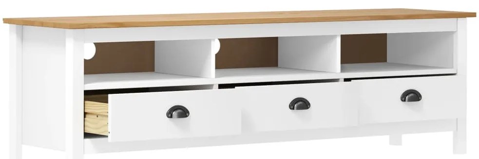 vidaXL Έπιπλο Τηλεόρασης Hill Λευκό 158x40x47 εκ. Ξύλο Πεύκου