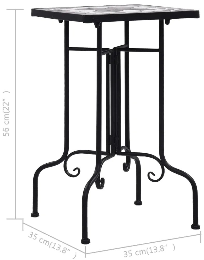 vidaXL Τραπέζι Βοηθητικό «Μωσαϊκό» Μαύρο /Λευκό Κεραμικό