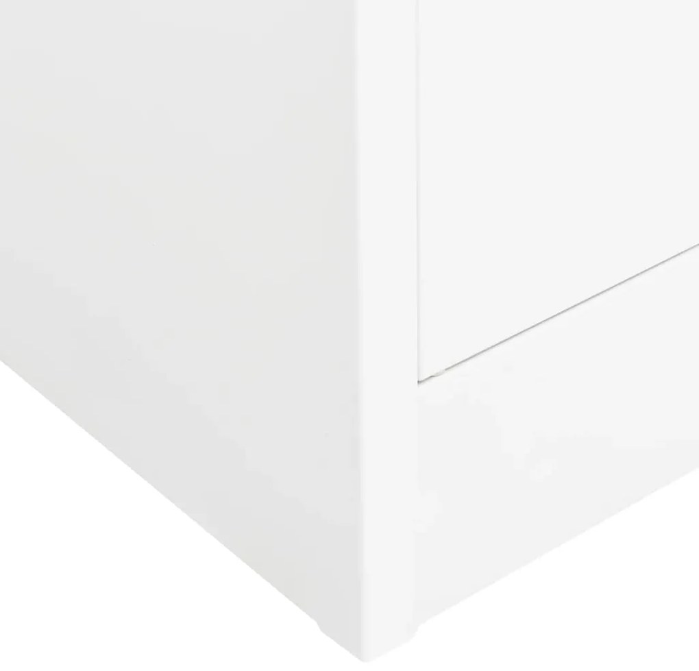 vidaXL Ντουλάπα Γραφείου 90 x 40 x 180 εκ. Λευκή Ατσάλινη
