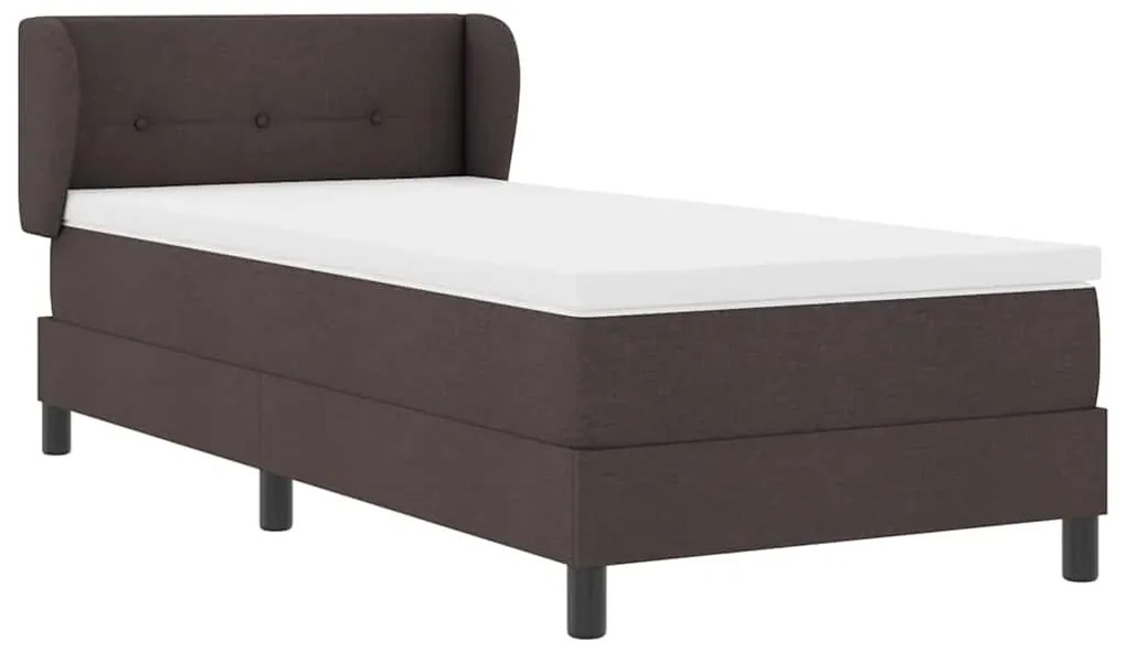 vidaXL Κρεβάτι box spring με στρώμα με στρώμα Σκούρο καφέ Σκούρο καφέ