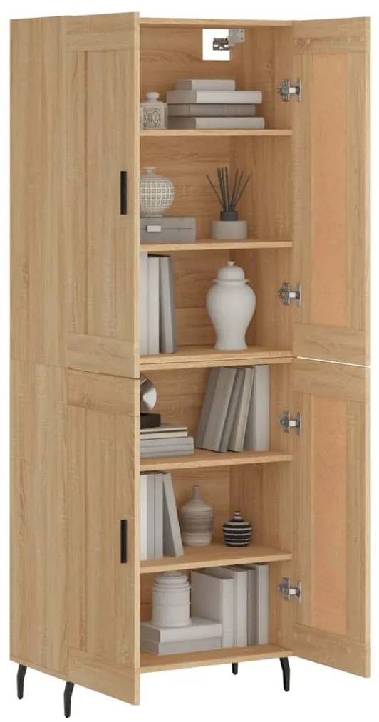 vidaXL Ντουλάπι Sonoma δρυς 69,5 x 34 x 180 εκ. από Επεξεργασμένο Ξύλο