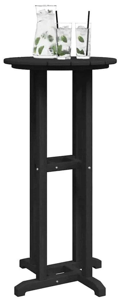 vidaXL Μπαρ Τραπέζι Μαύρο 55x55x107 εκ HDPE