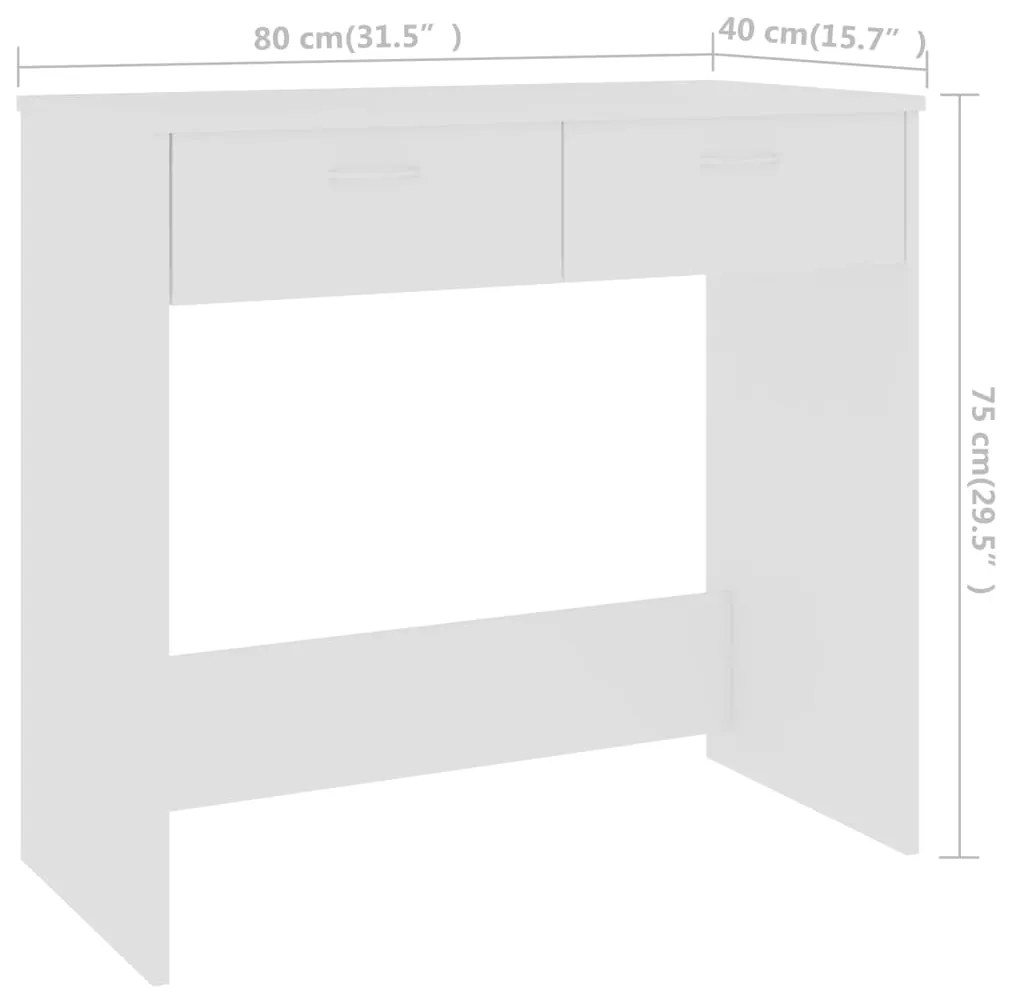 vidaXL Γραφείο Λευκό 80 x 40 x 75 εκ. από Επεξ. Ξύλο